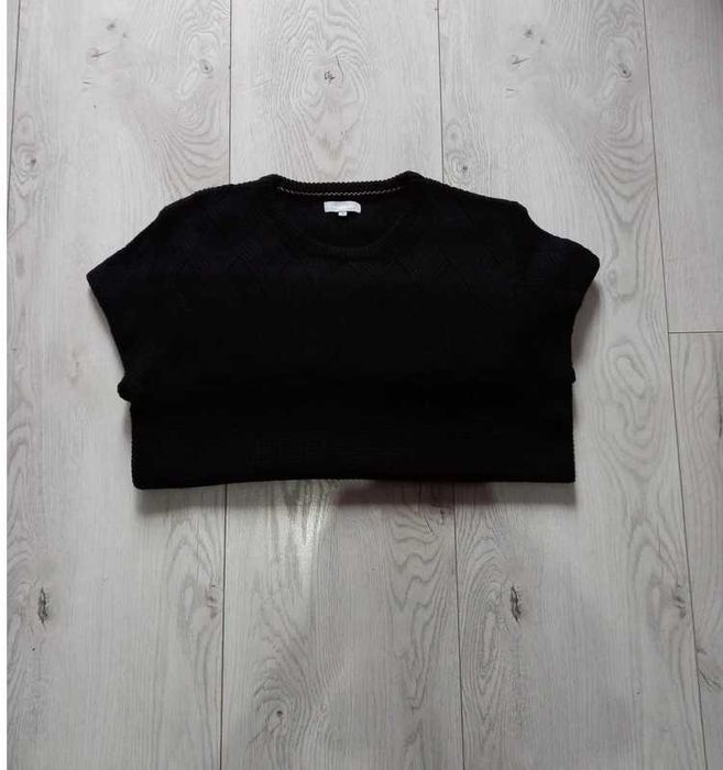 czarny męski sweter marki Maddison roz. L z domieszką wełny