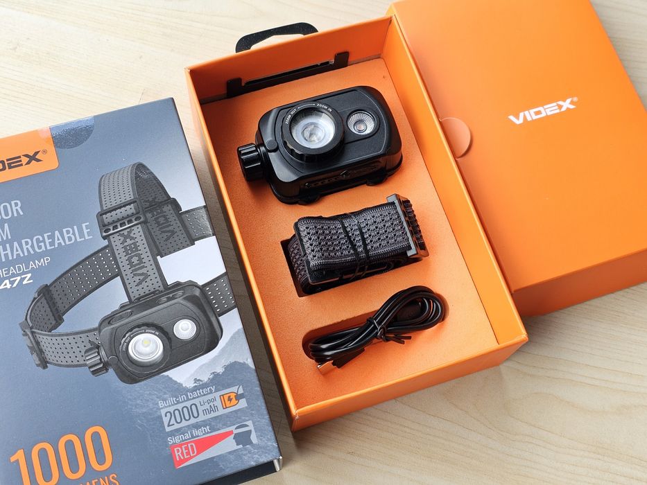 NEW! 1000Lm VIDEX VLF-H047Z якісний налобний акумуляторний ліхтарик