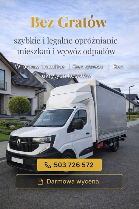 OPRÓŻNIANIE MIESZKAŃ  wywóz gabarytów | Wywóz + sprzątanie