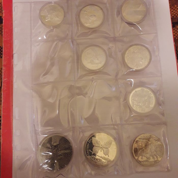 Monety kolekcjonerskie srebrne polskie od 1995 do 2003 r. (komplet)