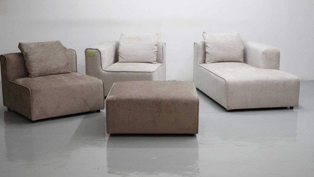 TDL Narożnik modułowy PROMOCJA  beżowo czekoladowe puzzle kanap sofy