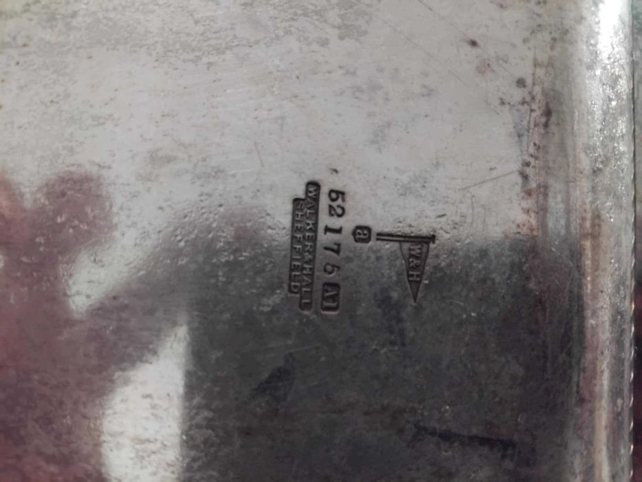 Travessa retangular em prata galvanizada Walker & Hall, Sheffield