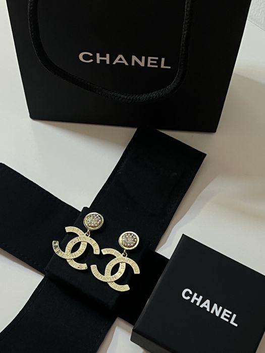 Chanel kolczyki złote + opakowania