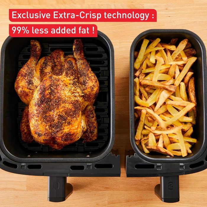FRYTKOWNICA beztłuszczowa TEFAL air fryer - 2 SZUFLADY - mocna XXL