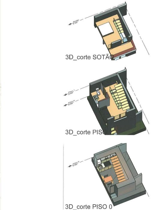 Casa para recuperar com projeto, 3 andares