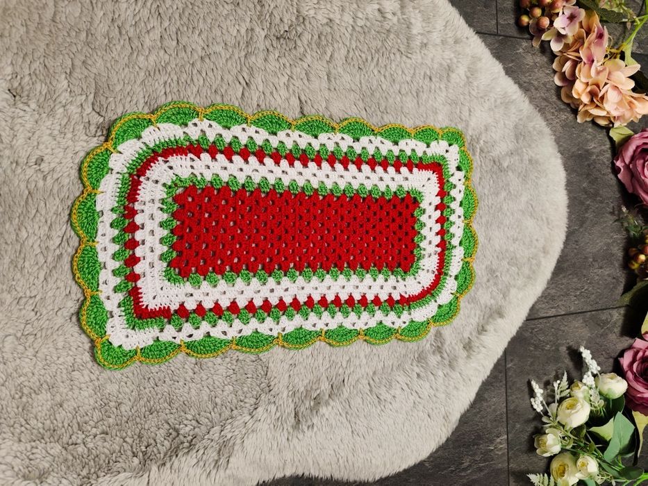 Nowa ręcznie robiona serwetwla obrus bieżnik handmade rękodzieło