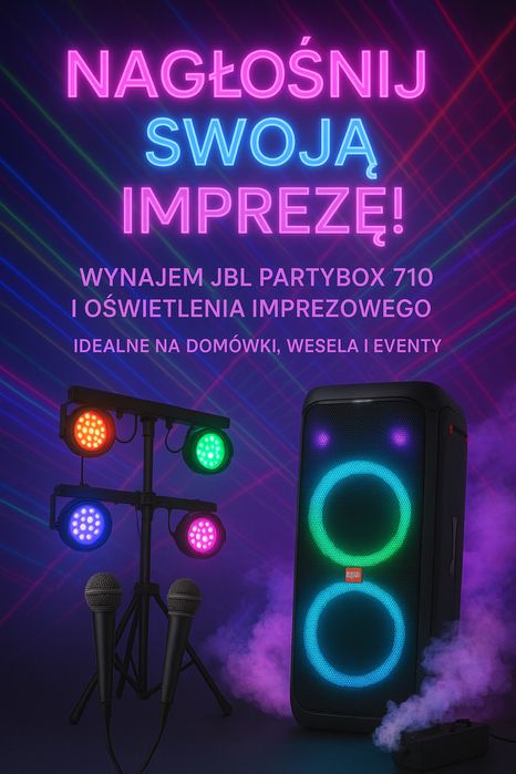 Jbl partybox  710  wynajem sylwester ! głośnik przenośny +mikrofony