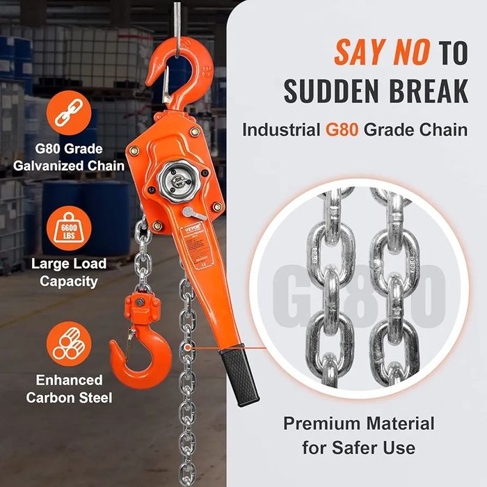 Wciągarka   VEVOR Chain Hoist 3T 20FT HS3-6
