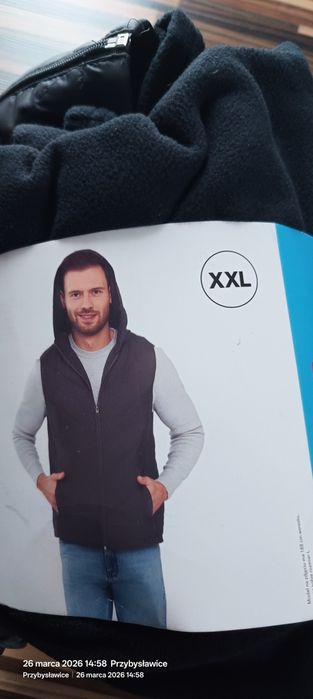 Kamizelka, bezrękawnik męski nowy z kapturem xxl