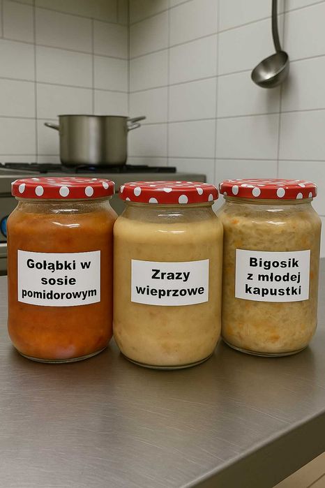 Obiady domowe wekowane w słoikach 10x0,9 l wysyłka paczka temiczna