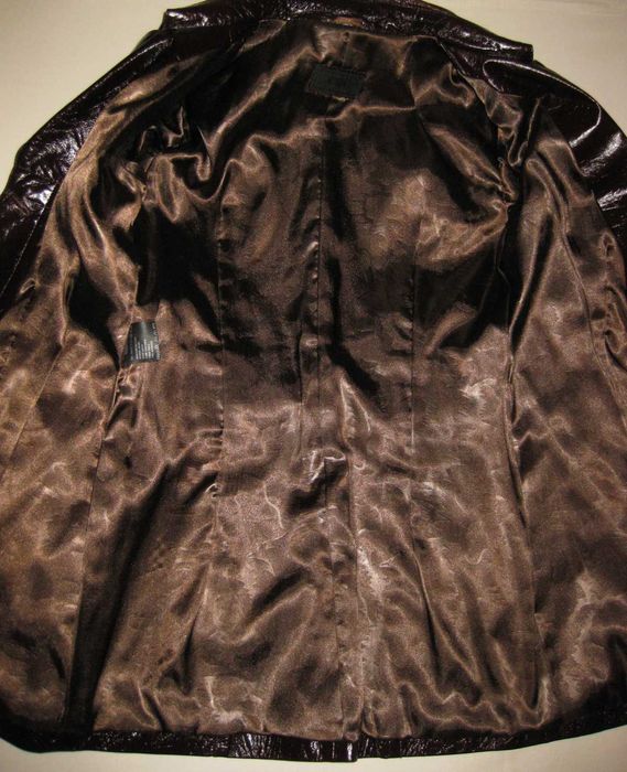 Шикарна куртка кожанка шкіра натуральна лакована км1233