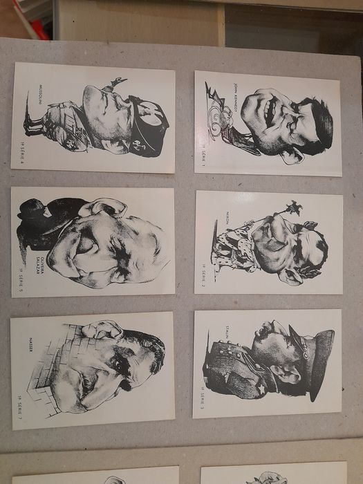 Calendários de bolso caricaturas Políticos História - Salazar, Kennedy