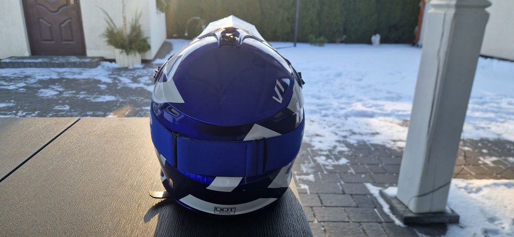 Kask Mtb Enduro Cross+ gogle XL