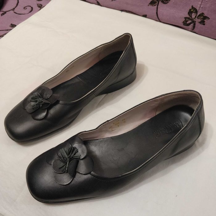 Туфли балетки кожаные Hotter на стопу 25-25,5 см (37)