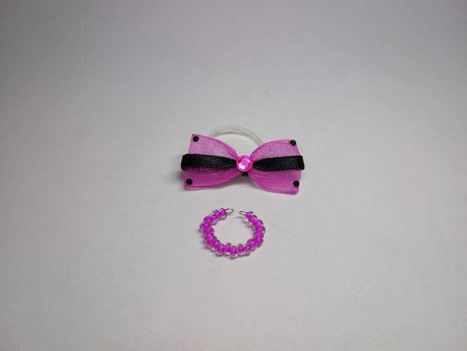 Para 2 Czarno Różowych Akcesoriów Handmade dla Littlest Pet Shop LPS