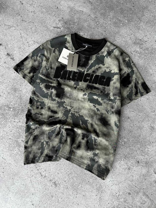 Футболка Balenciaga tie-dye premium з qr-code та бірками i57/7771