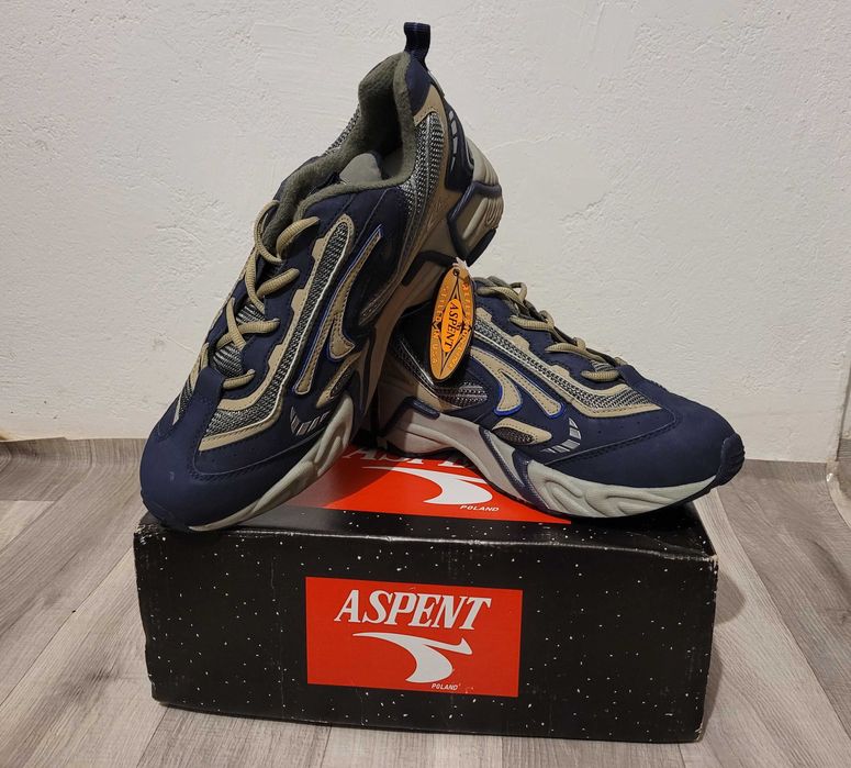 Retro NOWE buty ASPENT szaro-granatowe rozmiar 45 z metką męskie