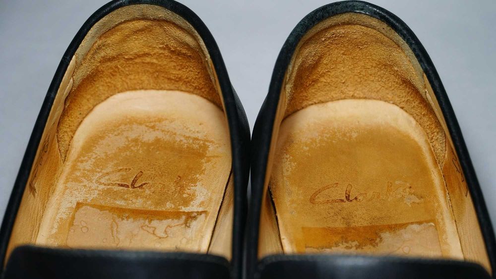 Clarks Brazil чорні шкіряні мокасини лофери 40 41 26 см вінтаж класика