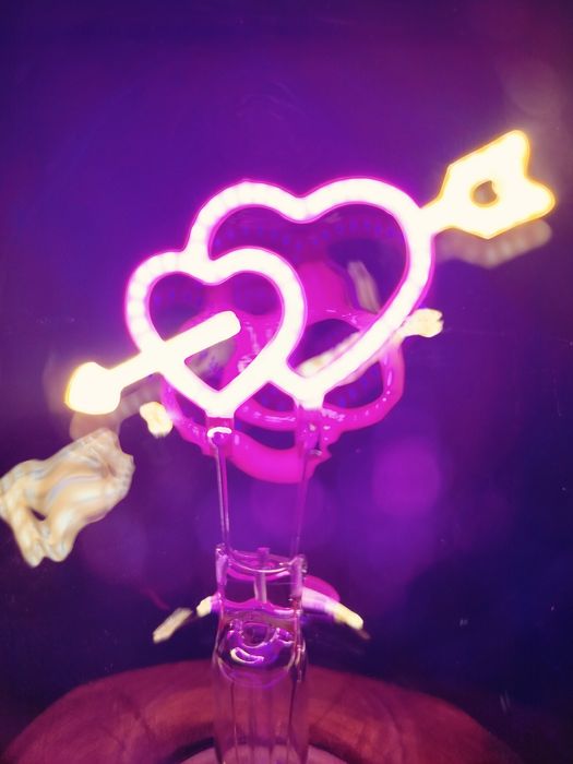 Żarówka LED dekoracja LOVE  dwa serca