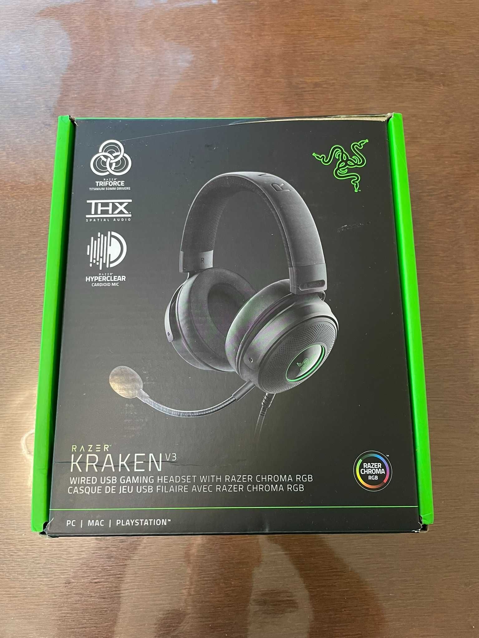 Casque de jeu filaire USB Razer Kraken V3 avec Razer Chroma RG