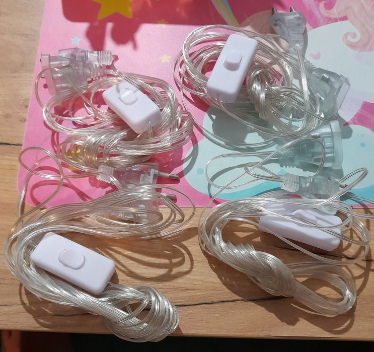Przedłużacz / kabel 4szt 5m on/off Przezroczysty / Transparentny