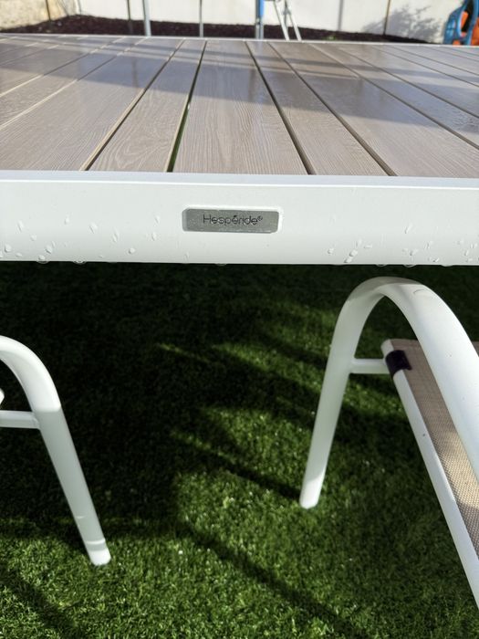 Conjunto mesa exterior com 6 cadeiras – excelente estado