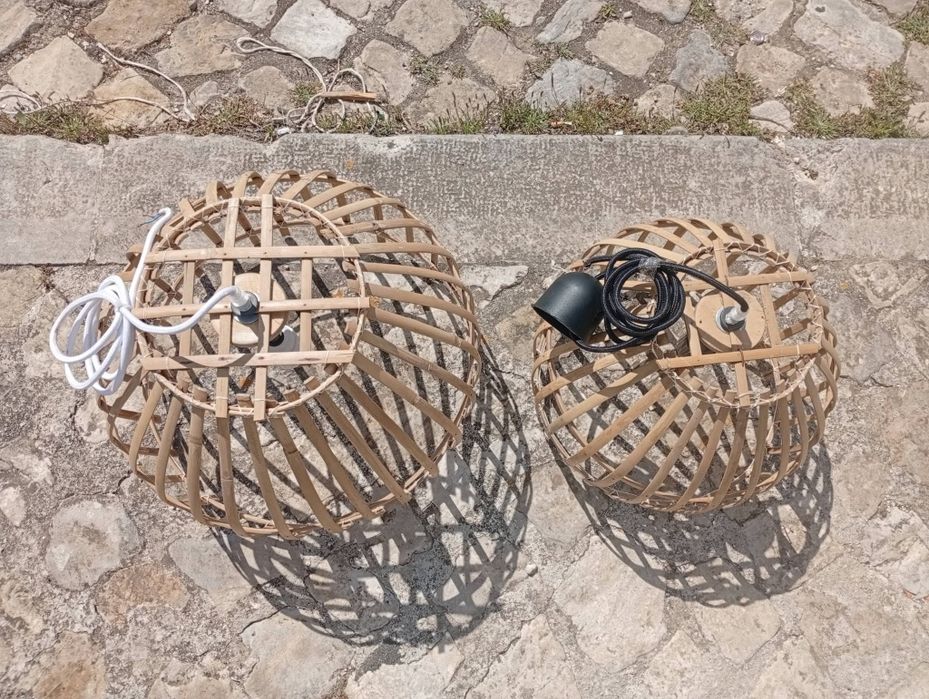 Candeeiros de tecto em vime