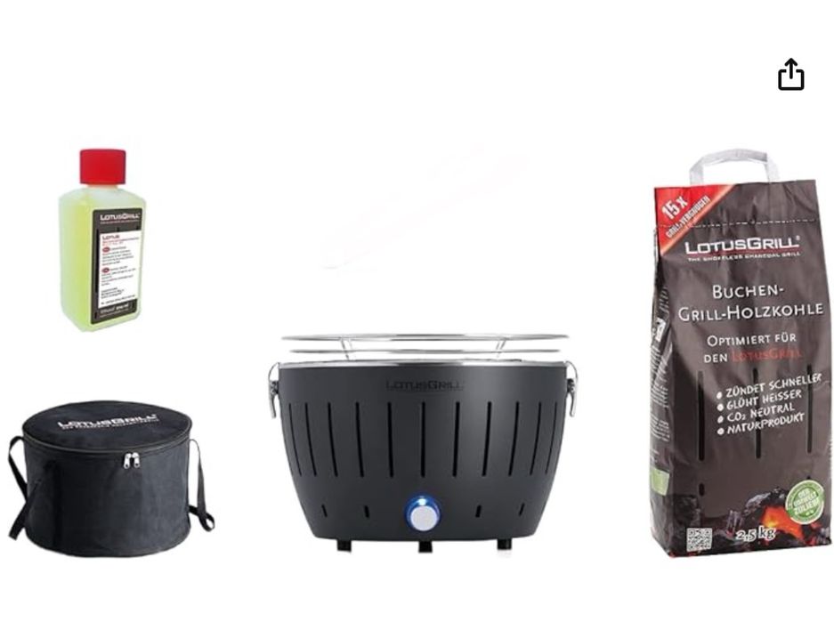 LotusGrill Classic - Churrasqueira a carvão portátil sem fumo