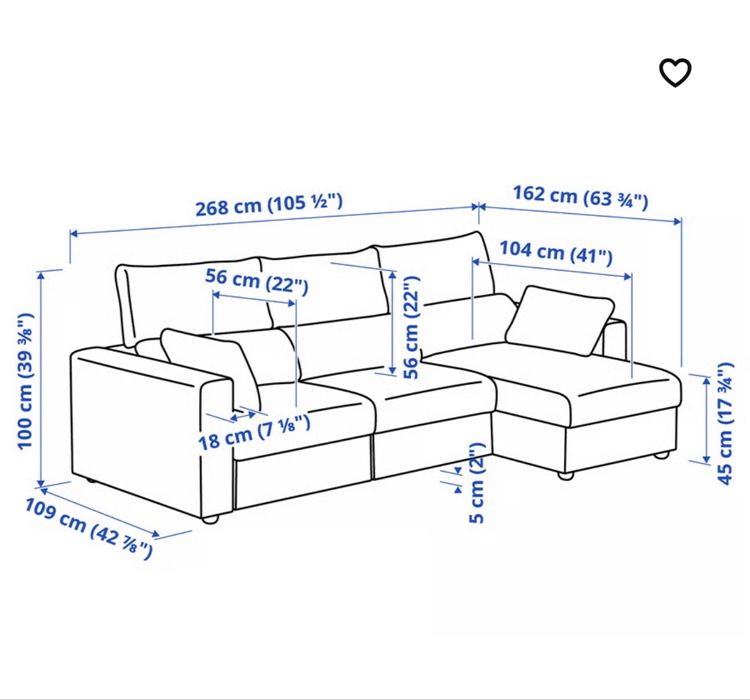 Sofa cinzento Ikea