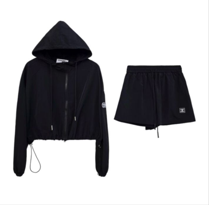 Kurtka parka wiatrówka przeciwdeszczowa chanel czarna