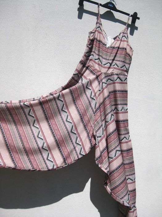 Интересный летний комбинезон мотнёй широкими штанами хиппи бохо shein