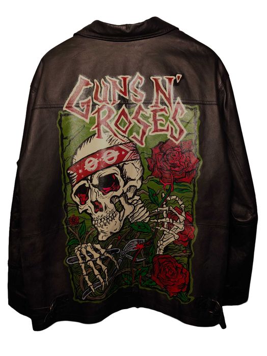 Ręcznie malowany płaszcz skórzany Guns N' Roses