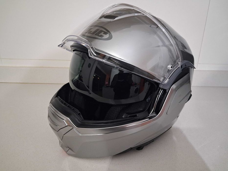 Capacete modular HJC i100 prata