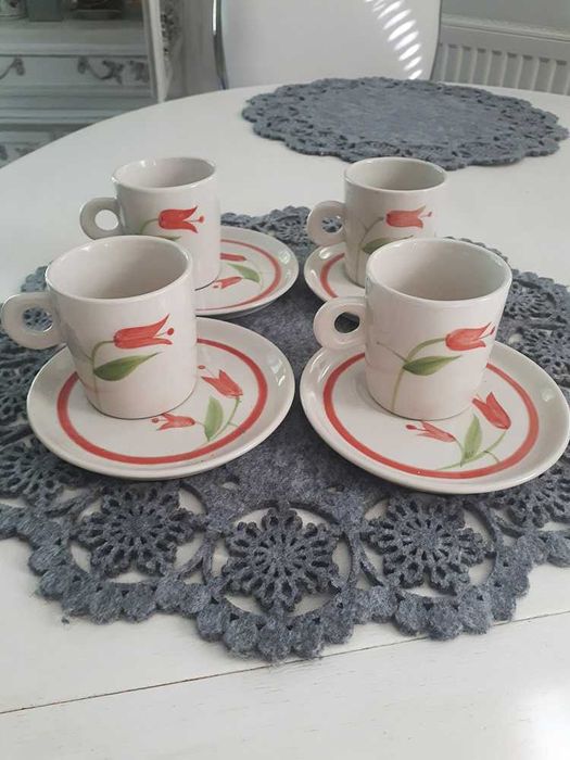FILIŻANKI do kawy - komplet - włoskie ręcznie malowane