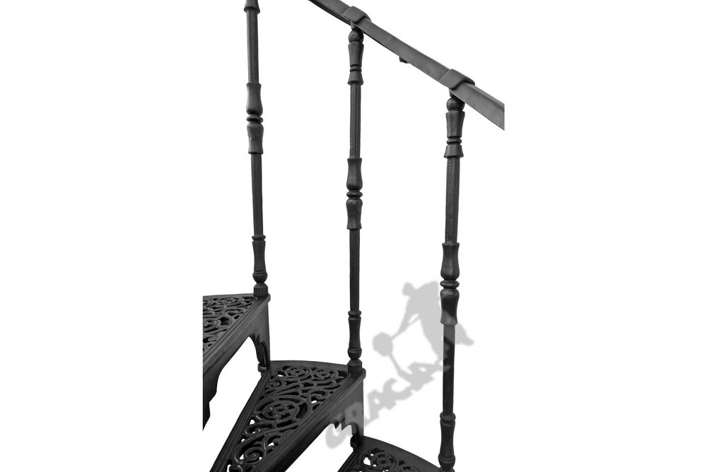 Schody żeliwne kręcone fi 1,22 m wzór nr 1 - z 1 tralką /stopień