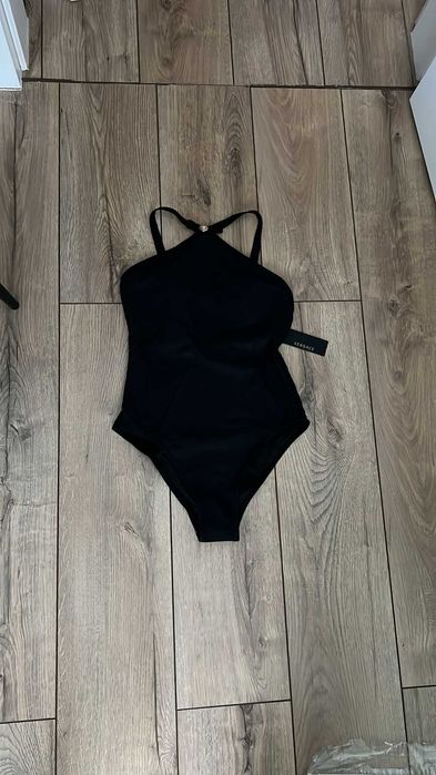 Kostium kąpielowy VERSACE bikini czarne NOWE na lato strój nad wodę wakacje 1 częściowy rozmiar L