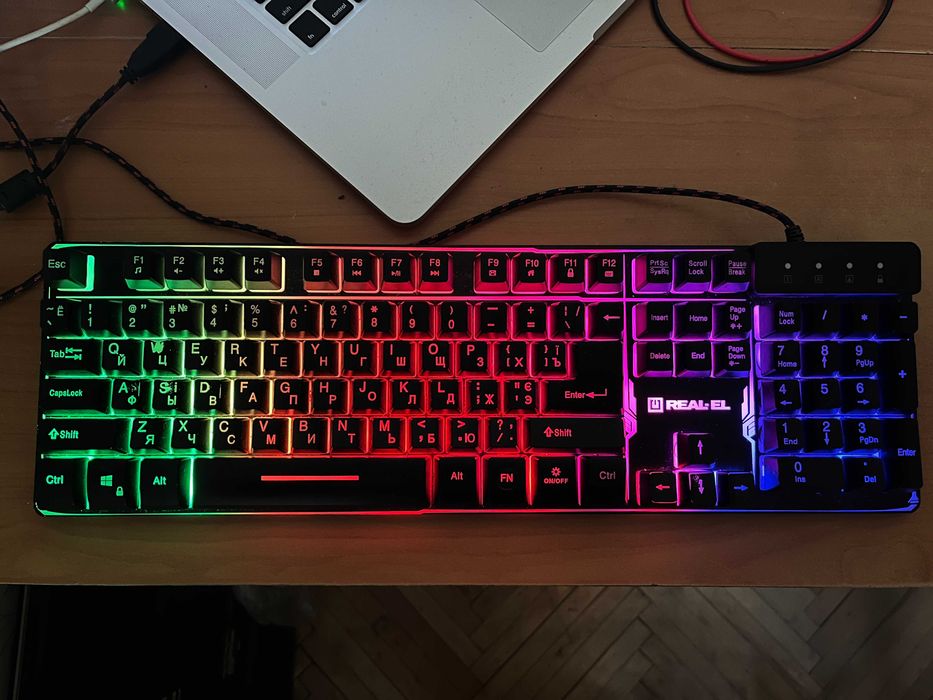 Клавиатура REAL-EL 8700 Backlit USB с подсветкой