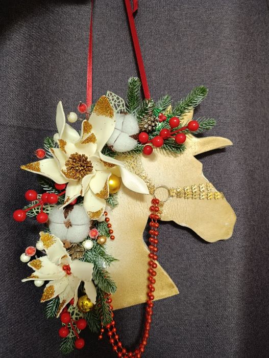 Новогодний декор Панно "Лошадка"