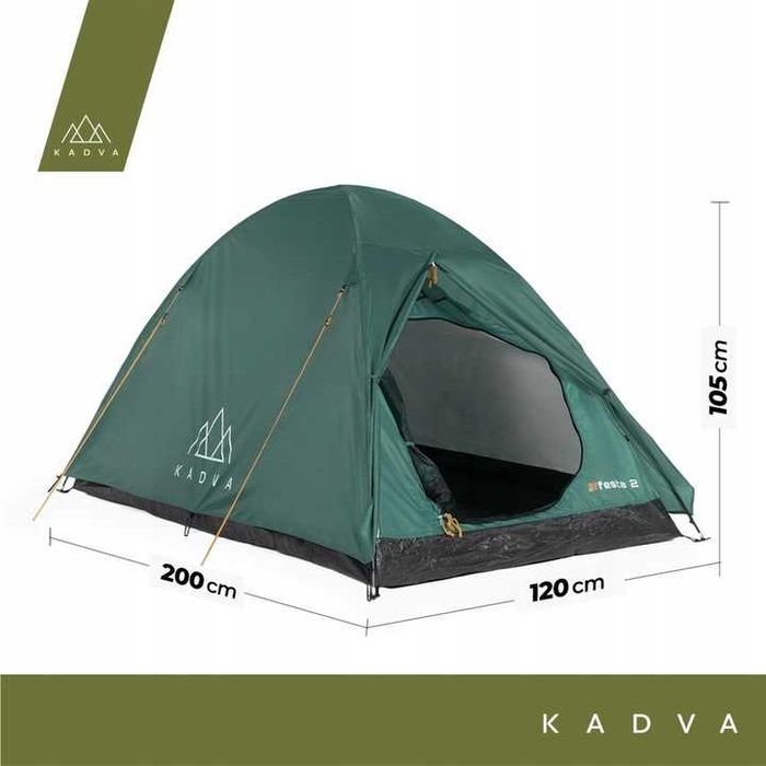 Lekki namiot kempingowy 2 osobowy KADVA turystyczny WODOODPORNY
