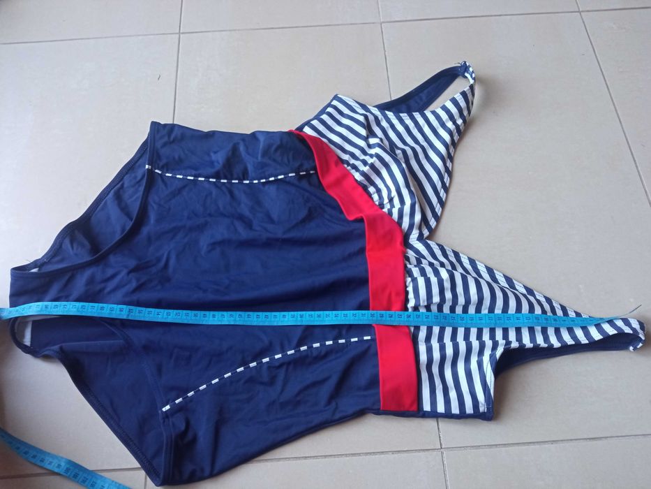 Strój jednoczęściowy pływacki damski Ewlon 3XL 46 Niebieski Kąpielowy MM