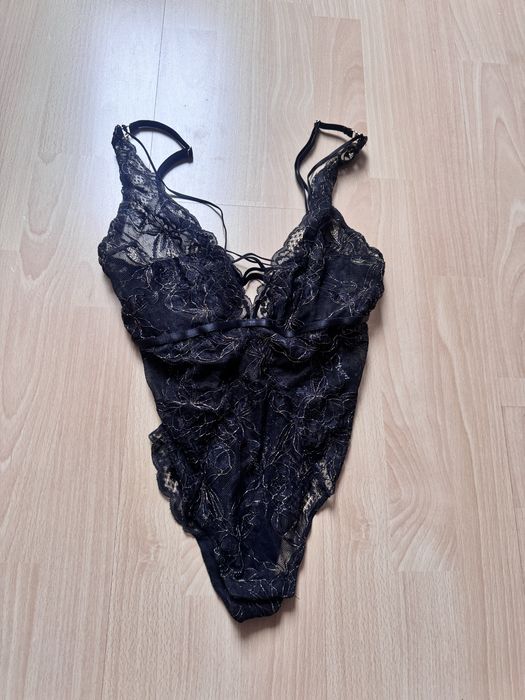 Etam nowe body czarne s 36 bielizna koronkowe wieczorowa okazja