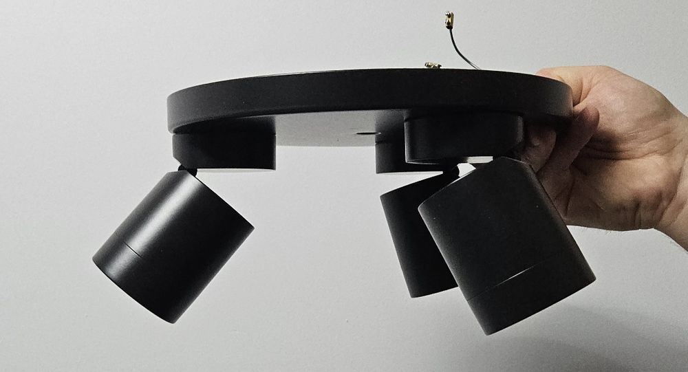 Kinkiet okrągły lampa sufitowa na trzy, czarny