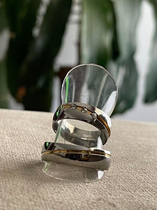 Anel de noivado nr 19  em prata ,alianças de compromisso em aço