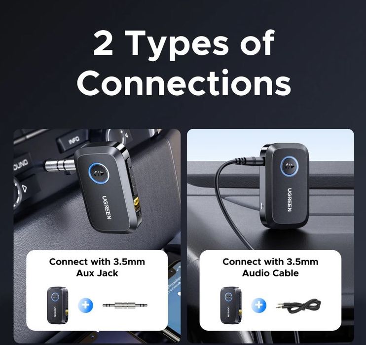 Блютуз ресивер Ugreen LDAC Hands-Free Bluetooth 6.0 приемник BT509