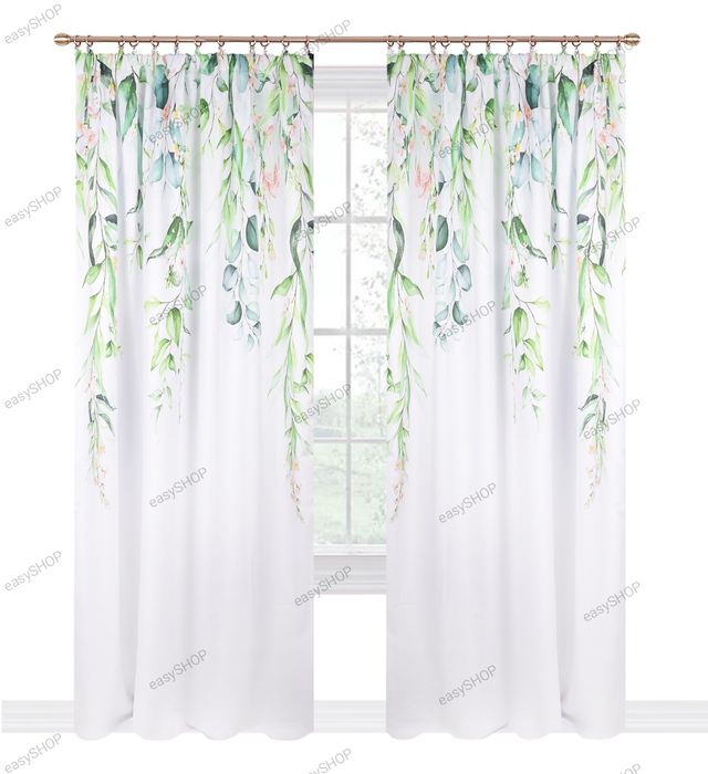 Gotowe 2 zasłony w liście