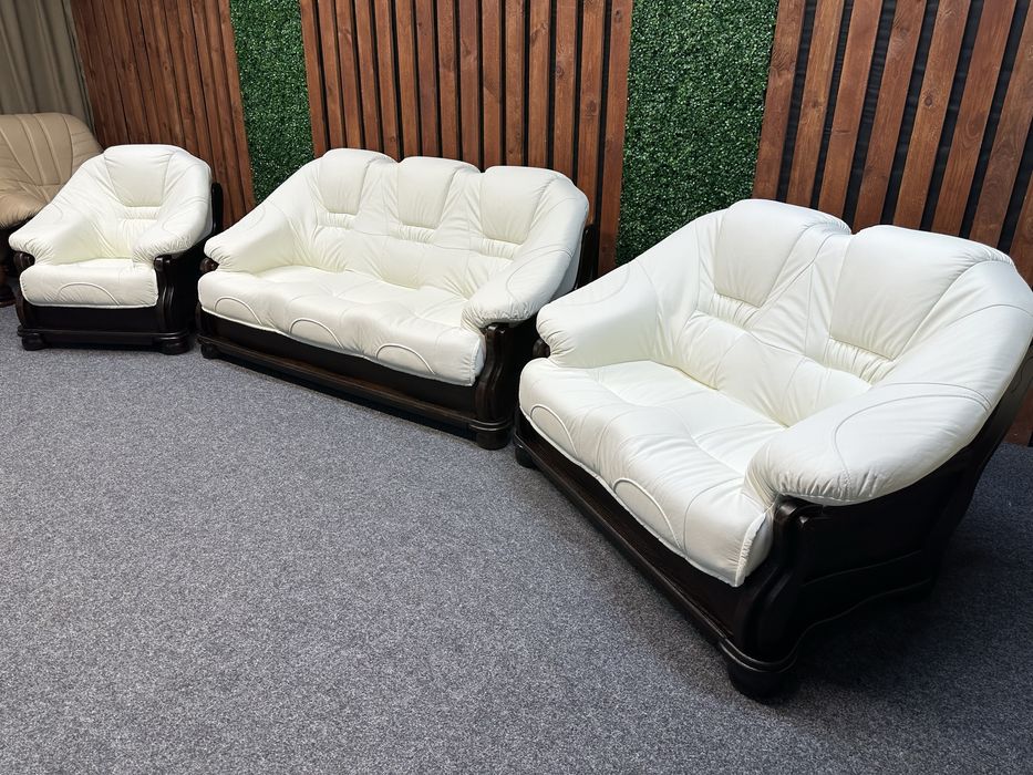 Новий гарнітур з натуральної шкіри, дуб. 3/2/1, шкіра , кожаный диван