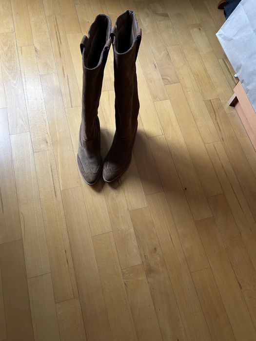 Buty kowbojki zamszowe r.37