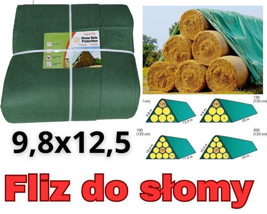 Fliz do słomy 9,8x12,5 – na bele, 12 rozmiarów, super ceny