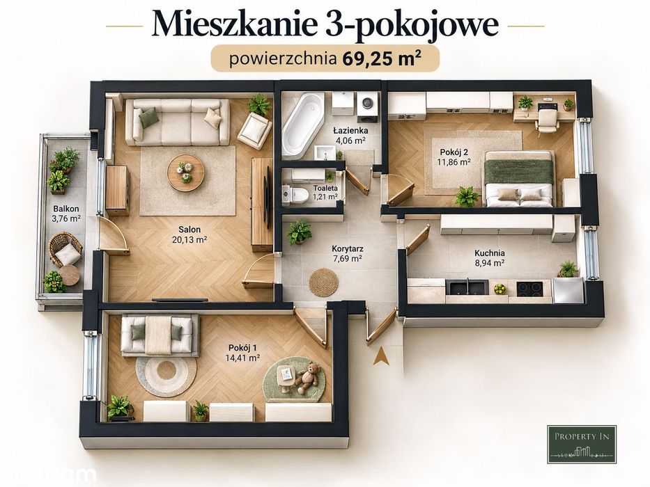 Gotowe Do Wprowadzenia | 3 Pokoje | Balkon