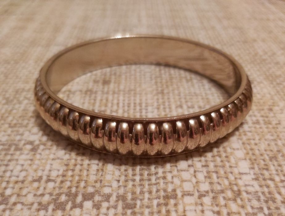 Złota bransoletka bransoleta koło twarda szeroka damska